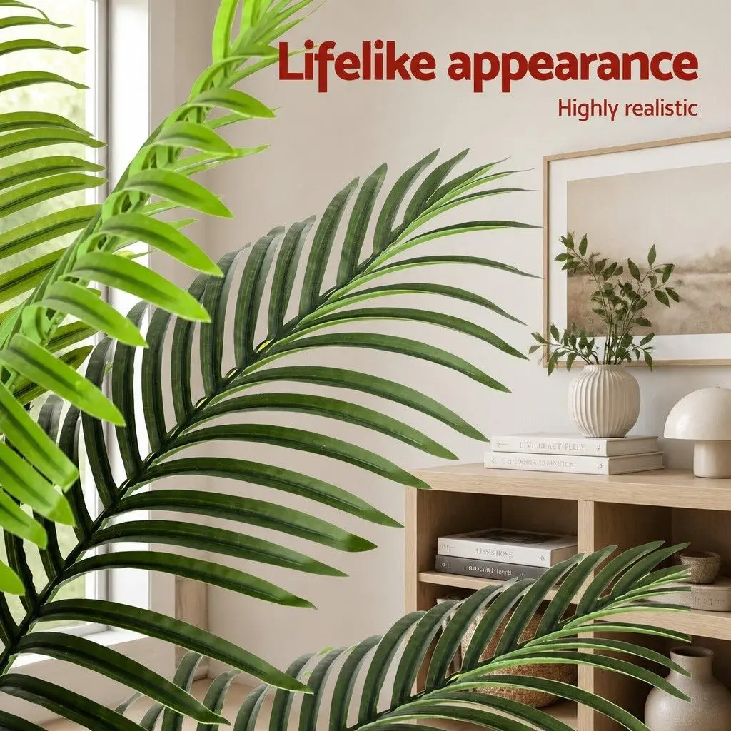 Artificial Palm Tree Indoor Outdoor 100cm Green Faux Tropical Plant Decor