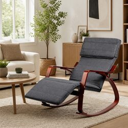 Warm and Supportive Charcoal Rocking Armchair
