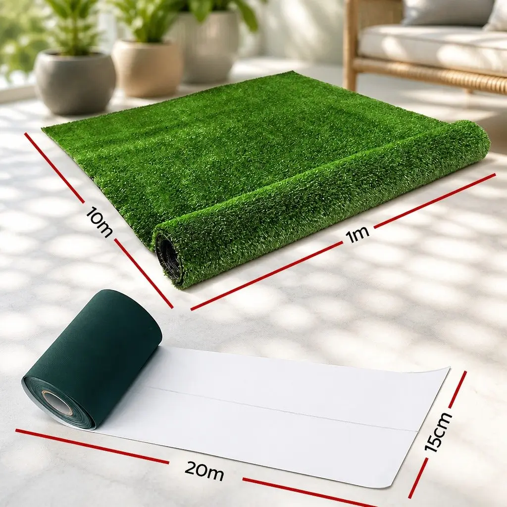 Artificial Grass Synthetic Turf 1x20m Olive Green Lawn Fake 17mm Pile Garden