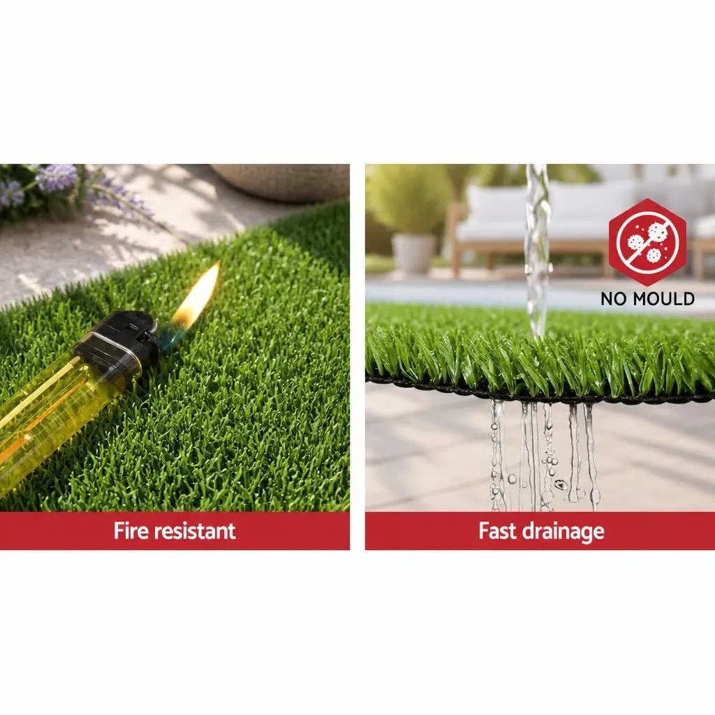 Artificial Grass Synthetic Turf 1x20m Olive Green Lawn Fake 17mm Pile Garden