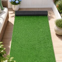 Reliable Olive Synthetic Grass Mat for All Spaces
