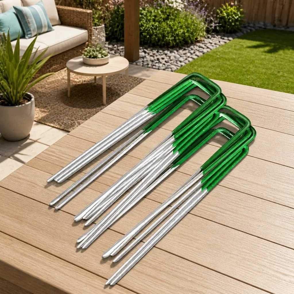 Synthetic Grass Pins U-Shape Pegs for Artificial Turf Lawn Garden 150mm Galvanized Steel
