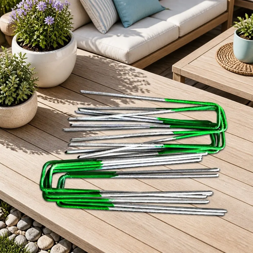 Synthetic Grass Pins U-Shape Pegs for Artificial Turf Lawn Garden 150mm Galvanized Steel