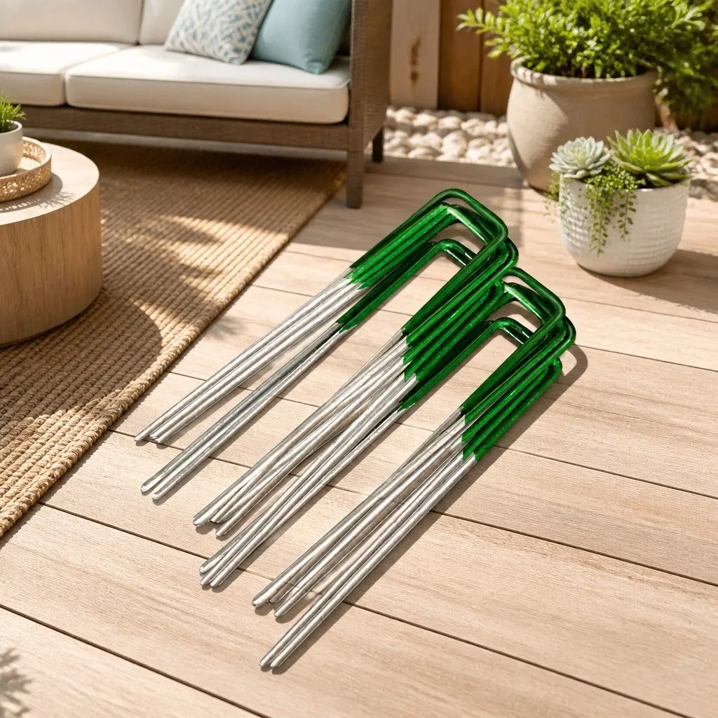 Synthetic Grass Pins U-Shape Pegs for Artificial Turf Lawn Garden 150mm Galvanized Steel