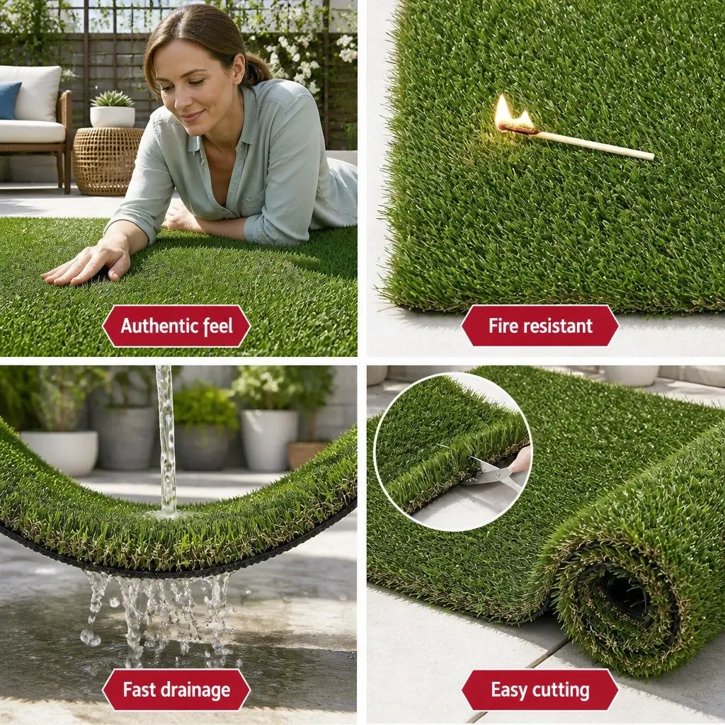 Synthetic Turf Artificial Grass 30mm Pile Height 2m x 5m Green Beige Olive Dark Green Residential Landscape