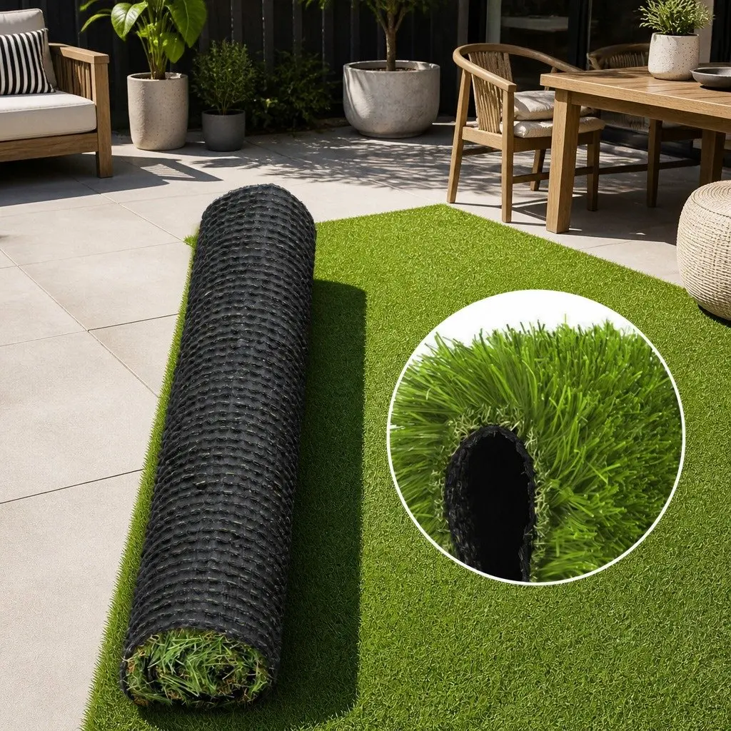 Artificial Grass Synthetic Lawn Turf 30mm Pile Height 2m x 5m Green Multi-Tone for Garden Outdoor Use