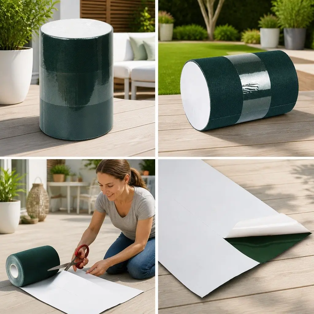 Artificial Grass Tape Self-Adhesive 15cm x 10m Olive Non-Woven Fabric for Joining Synthetic Turf and Anchoring to Various Surfaces