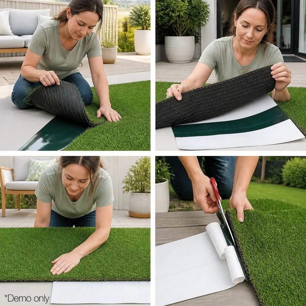 Artificial Grass Tape Self-Adhesive 15cm x 10m Olive Non-Woven Fabric for Joining Synthetic Turf and Anchoring to Various Surfaces