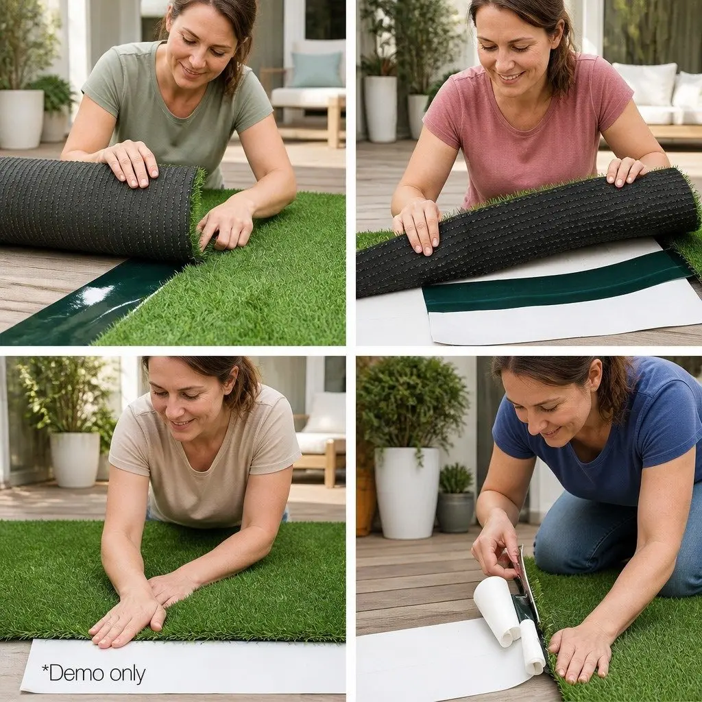 Artificial Grass Tape Self-Adhesive 15cm x 10m Olive Non-Woven Fabric for Joining Synthetic Turf and Anchoring to Various Surfaces