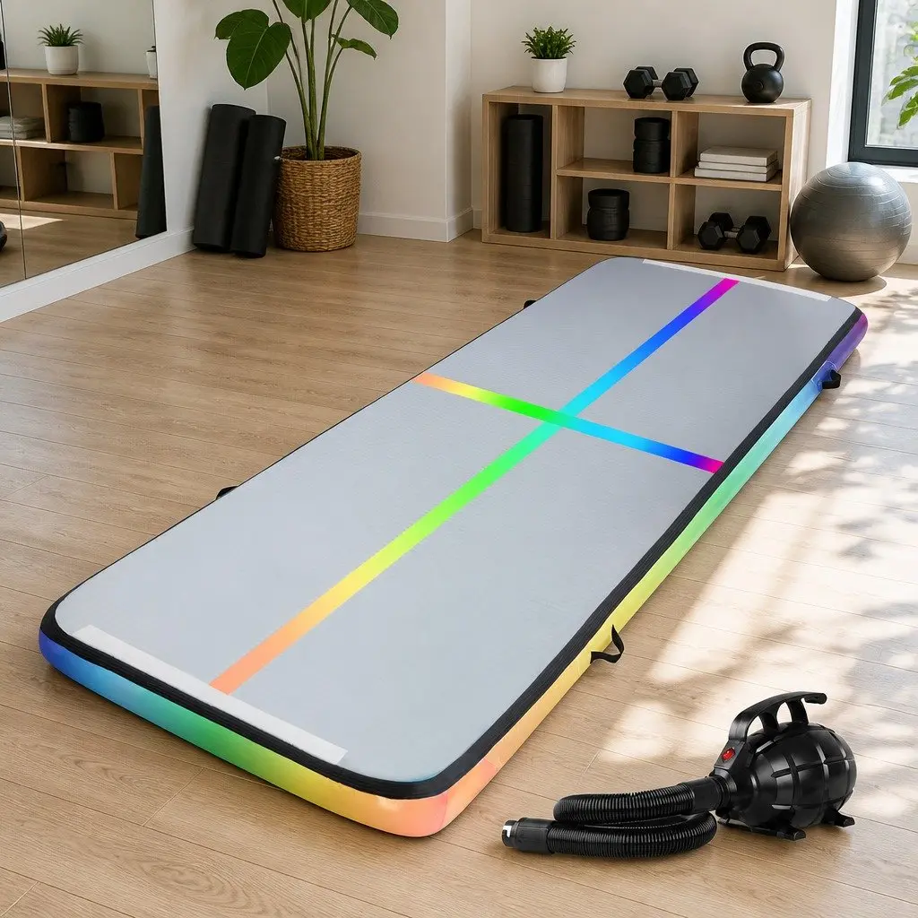Air Track Gymnastics Mat Inflatable Tumbling 3M Exercise Mat Multiple Colours