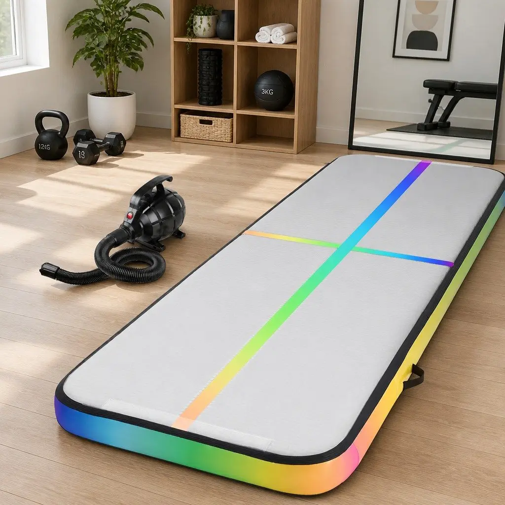 Air Track Gymnastics Mat Inflatable Tumbling 3M Exercise Mat Multiple Colours