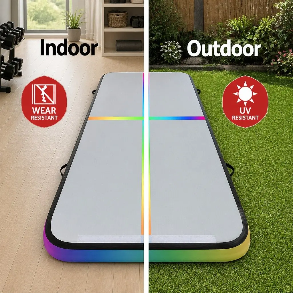 Air Track Gymnastics Mat Inflatable Tumbling 3M Exercise Mat Multiple Colours