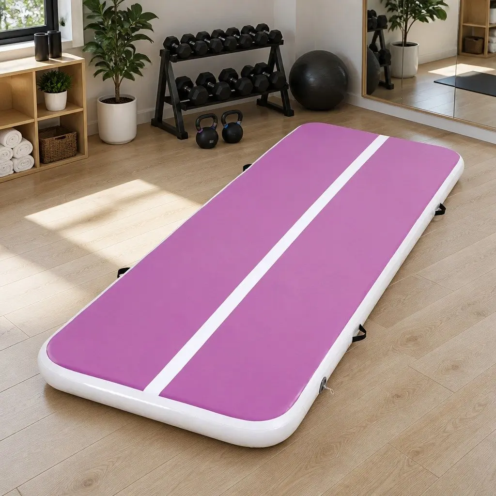 Air Track Mat Gymnastics Tumbling Inflatable Exercise 3M Purple