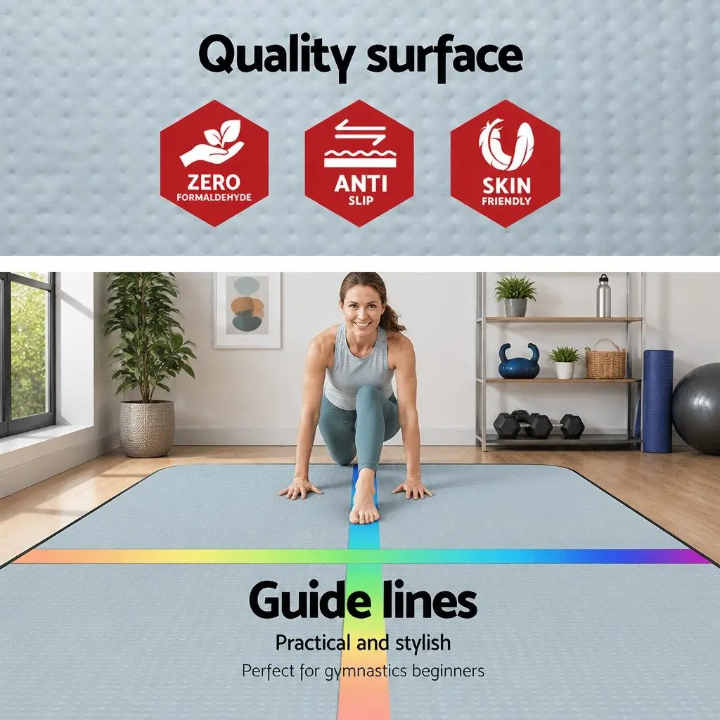 Inflatable Tumbling Pad 4M for Gymnastics and Cheerleading Multi Color Exercise Mat