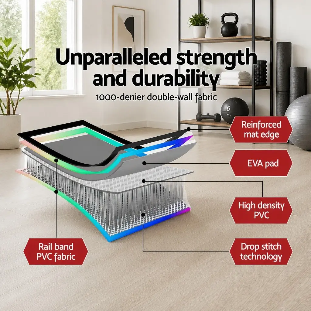 Inflatable Tumbling Pad 4M for Gymnastics and Cheerleading Multi Color Exercise Mat