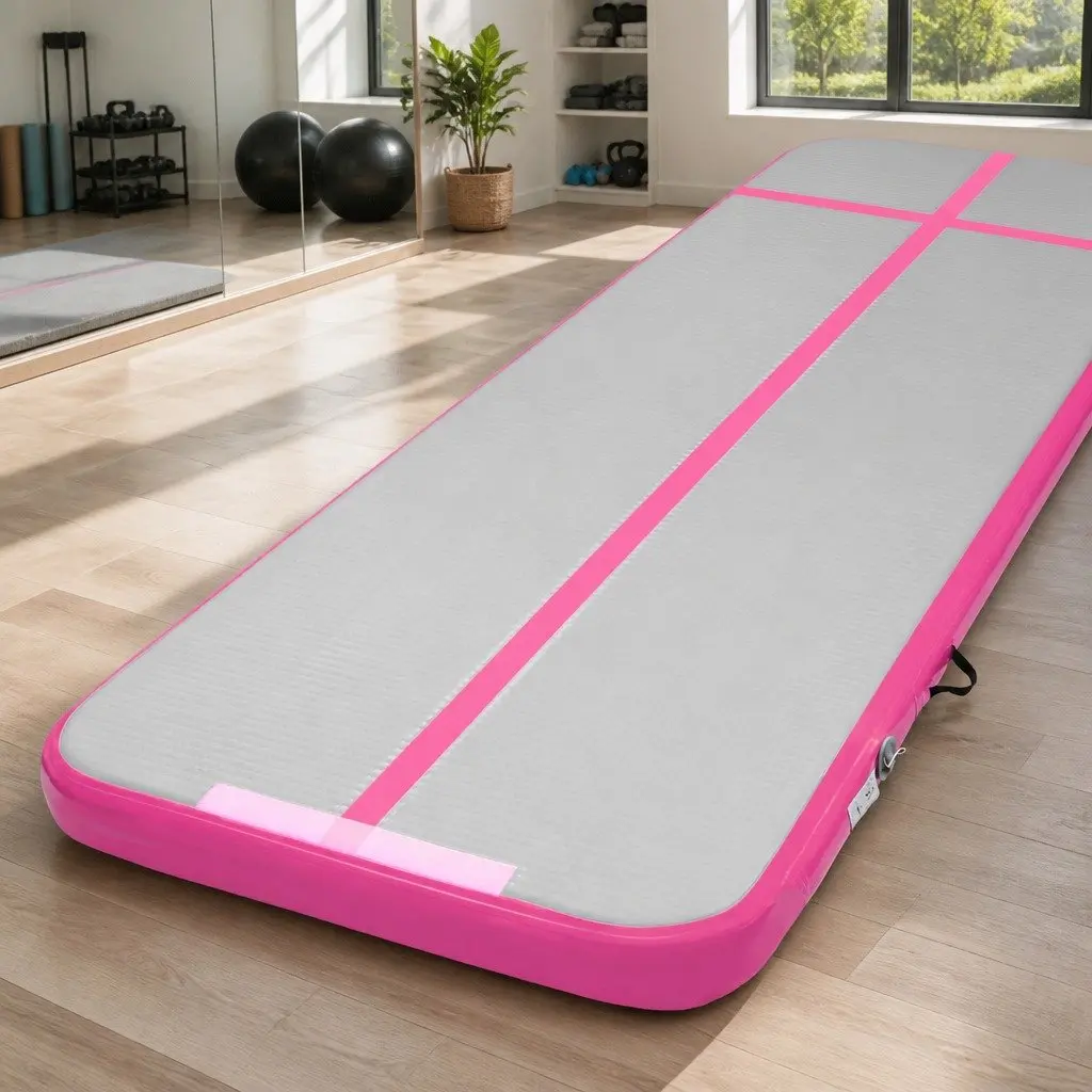 Air Track Mat Inflatable Gymnastics Tumbling Pad 4M Length 1M Width Pink