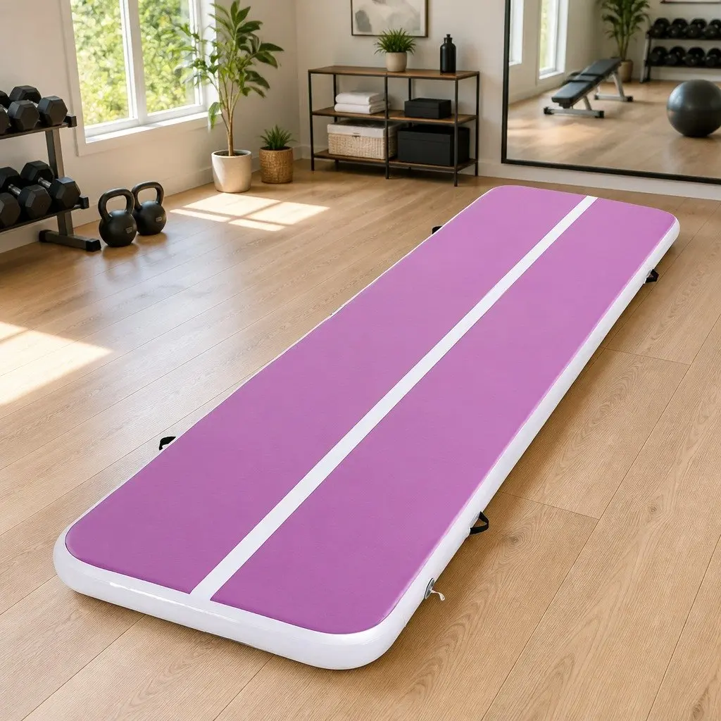 Air Track Gymnastics Mat Inflatable Tumbling Exercise 4M Purple