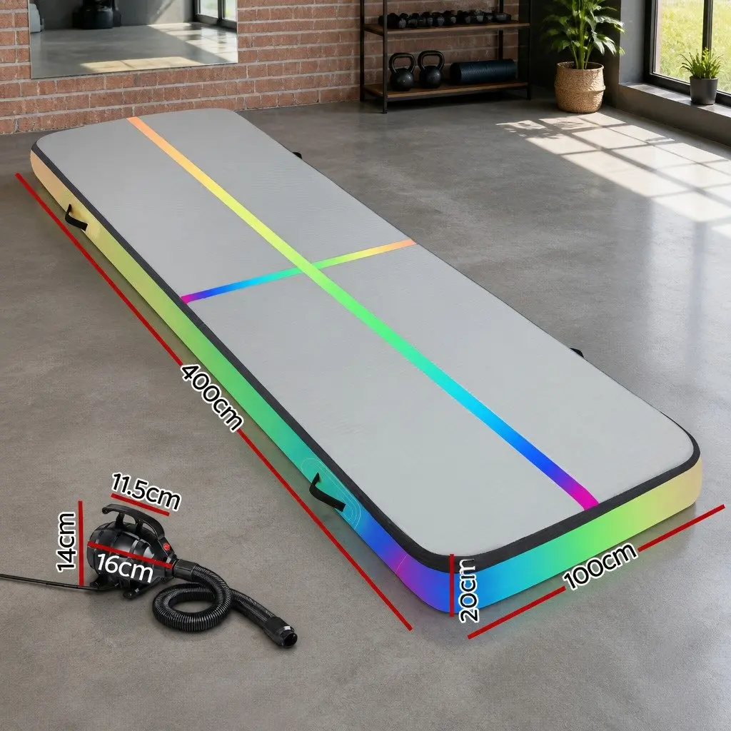 Inflatable Air Track Mat for Gymnastics Cheerleading Yoga 4M Length Multiple Colour Options