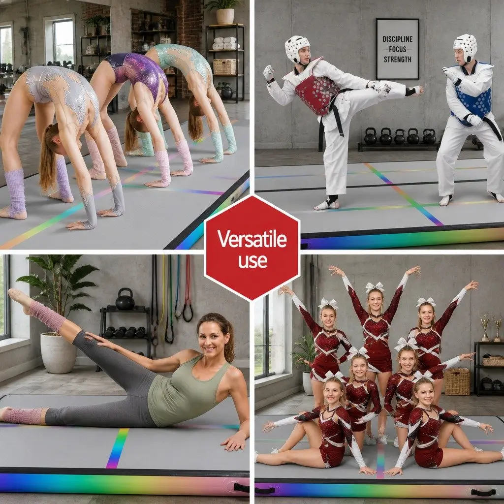 Inflatable Air Track Mat for Gymnastics Cheerleading Yoga 4M Length Multiple Colour Options