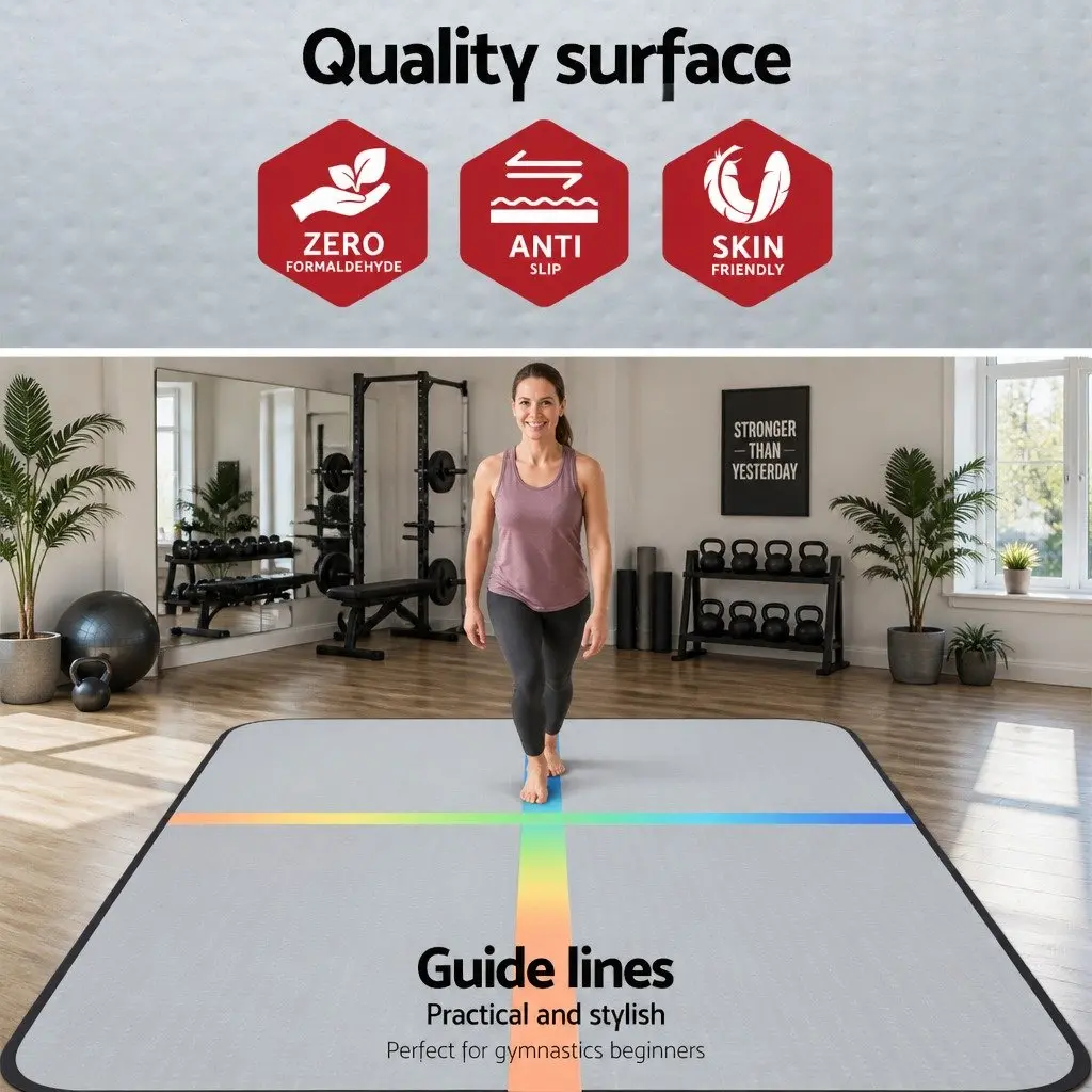 Air Track Gymnastics Mat 4M Inflatable Tumbling Exercise Cheerleading Training
