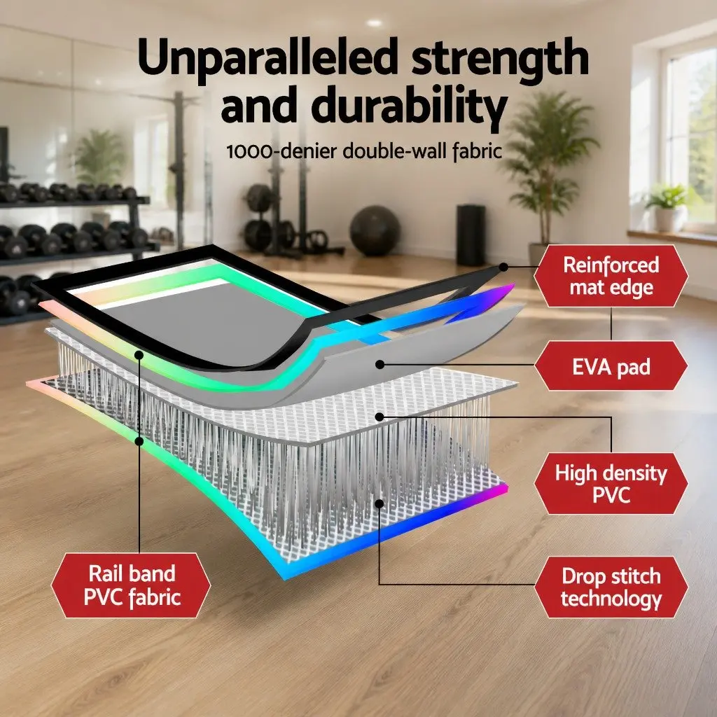 Air Track Gymnastics Mat 4M Inflatable Tumbling Exercise Cheerleading Training