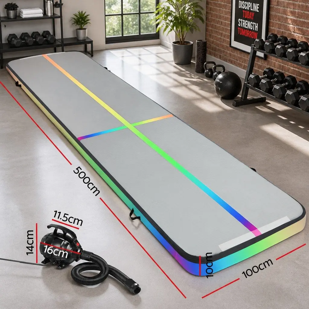 5M Air Track Mat Inflatable Gymnastics Tumbling Exercise Yoga Cheer Training