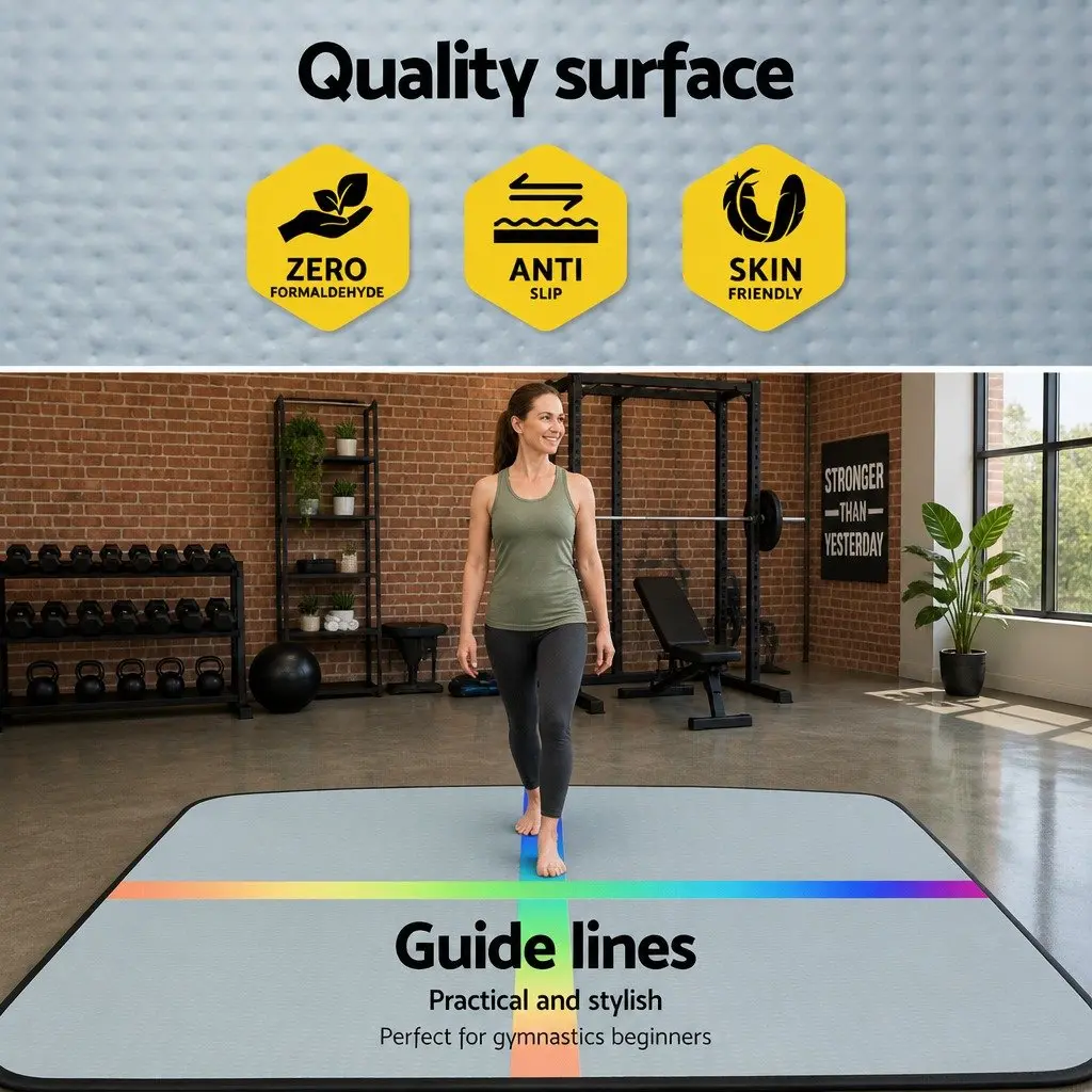 5M Air Track Mat Inflatable Gymnastics Tumbling Exercise Yoga Cheer Training