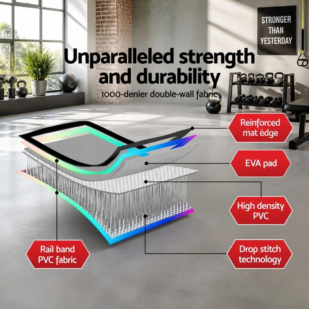 5M Air Track Mat Inflatable Gymnastics Tumbling Exercise Yoga Cheer Training