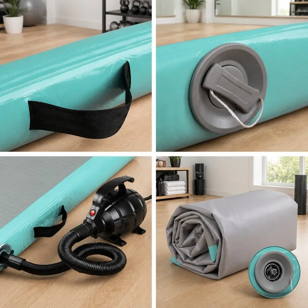 Inflatable Air Track Mat 5M Gymnastics Tumbling Training Exercise Fitness Green