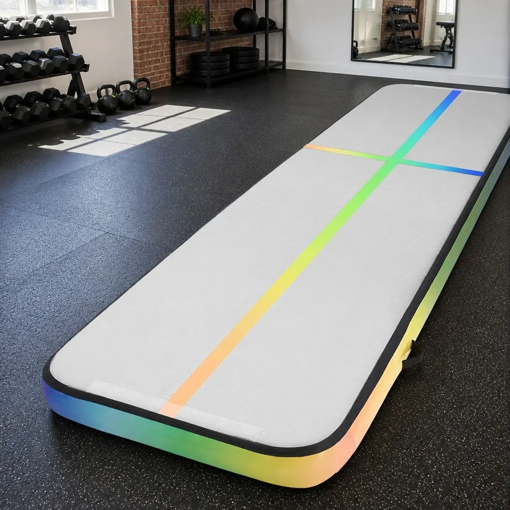 Air Track Inflatable Tumbling Mat 5M Gymnastics Yoga Exercise Fitness Training Multiple Colours
