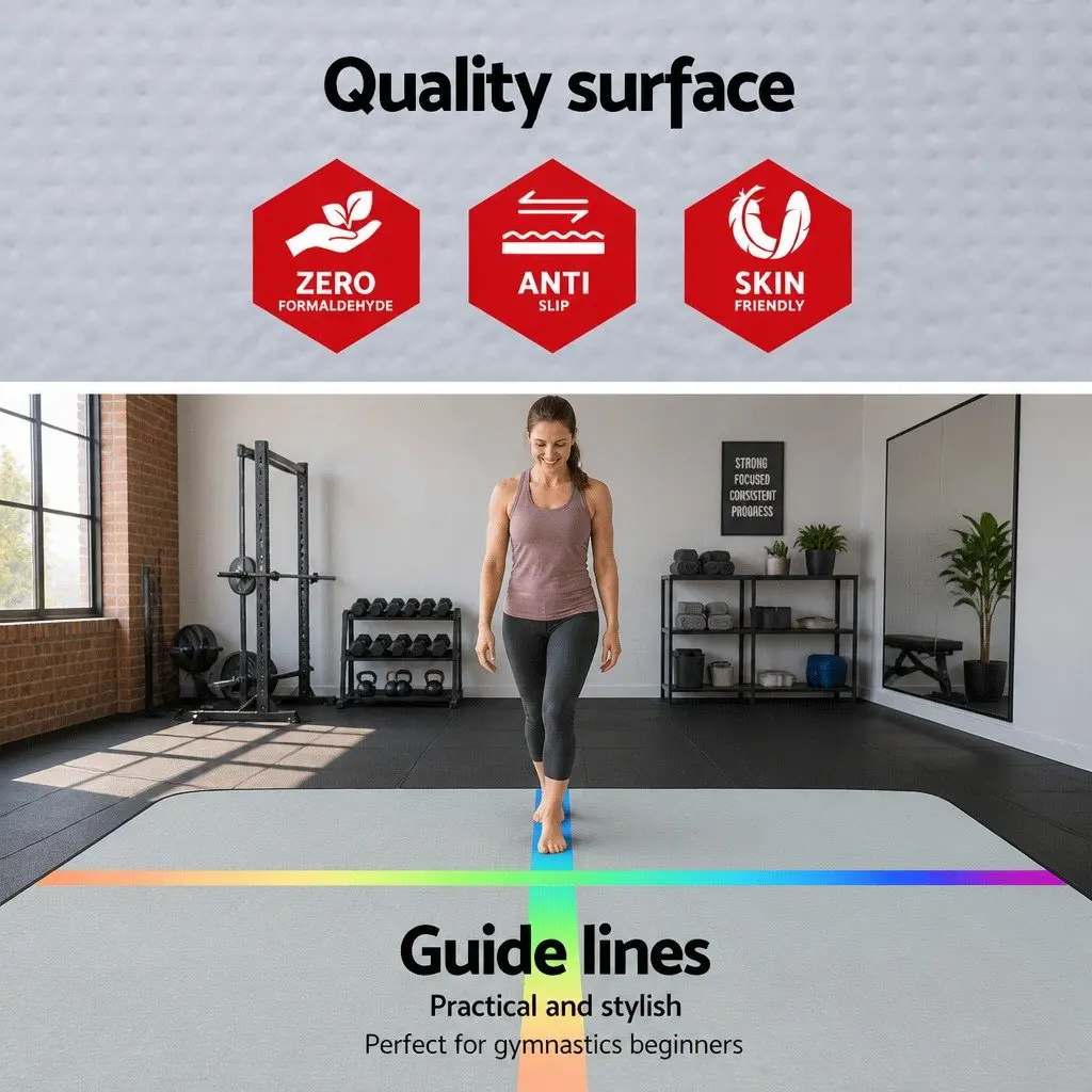 Air Track Inflatable Tumbling Mat 5M Gymnastics Yoga Exercise Fitness Training Multiple Colours