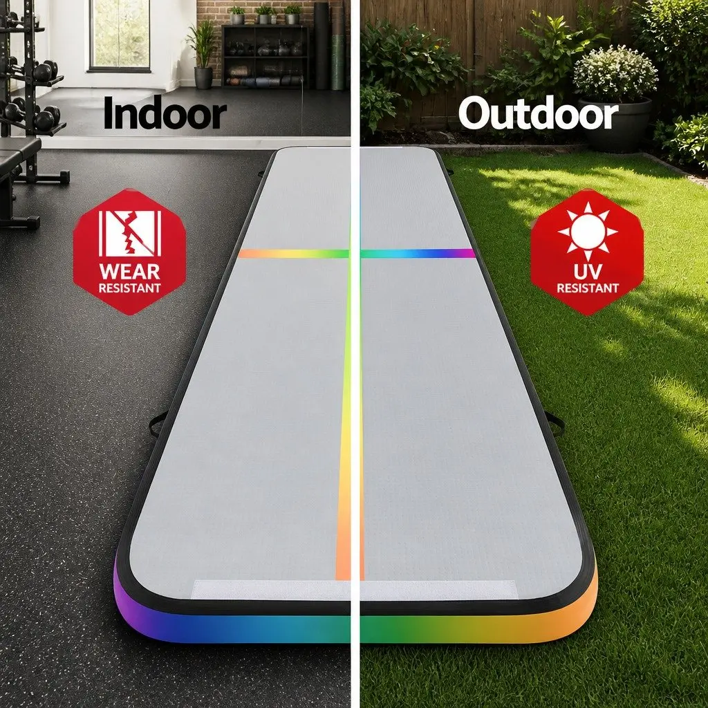 Air Track Inflatable Tumbling Mat 5M Gymnastics Yoga Exercise Fitness Training Multiple Colours
