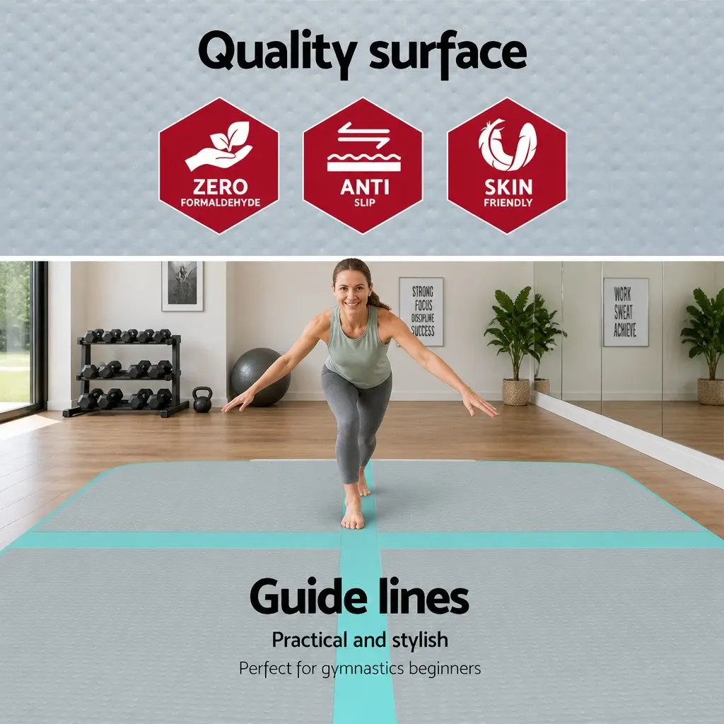 Inflatable Air Track Mat 5M Gymnastics Tumbling Floor Exercise Home Fitness Yoga