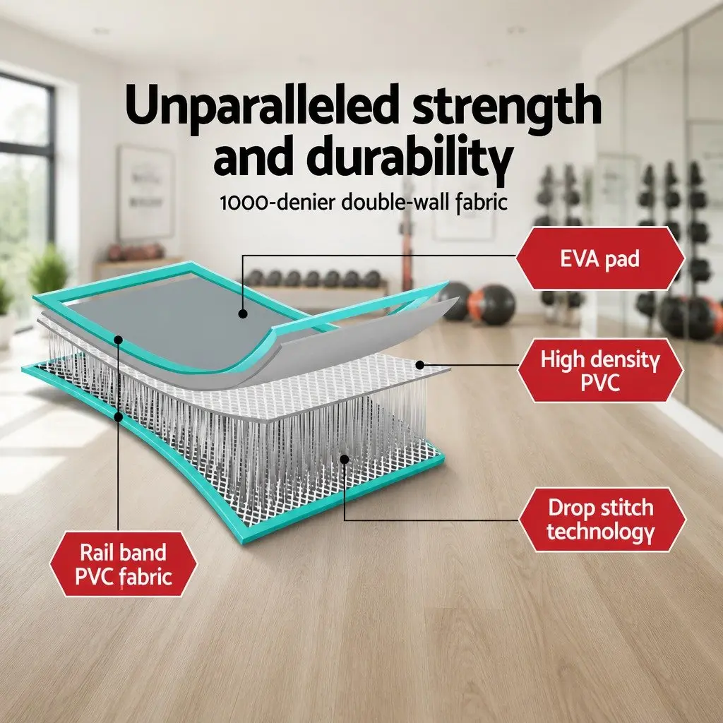Inflatable Air Track Mat 5M Gymnastics Tumbling Floor Exercise Home Fitness Yoga