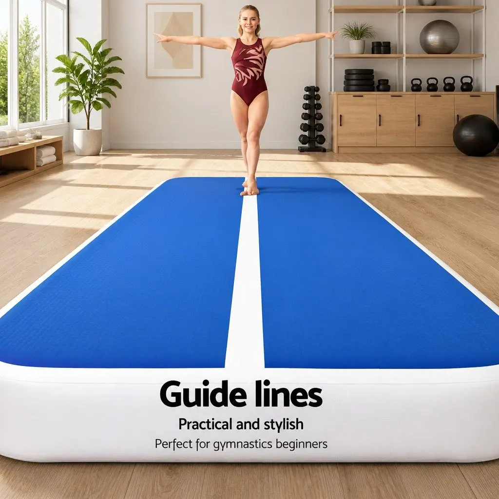 Inflatable Air Track Mat Gymnastics Tumbling Exercise 6M Blue