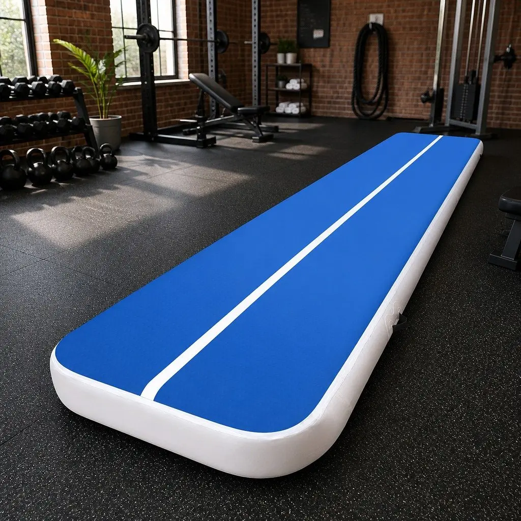 Inflatable Air Track Mat Gymnastics Training Pad 6m x 1m Blue