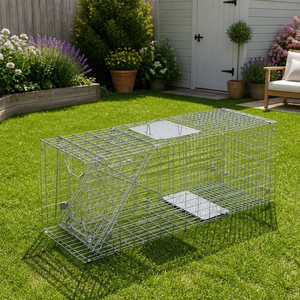 Animal Trap Cage Humane Live Capture 79x28cm Silver