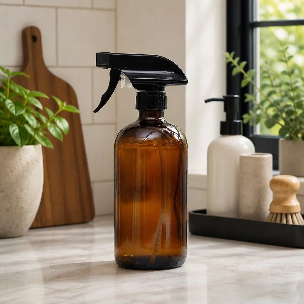 Amber Glass Spray Bottles Fine Mist Stream 500ml 6 Piece