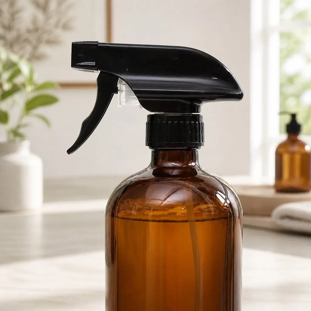 Amber Glass Spray Bottles Fine Mist Stream 500ml 6 Piece