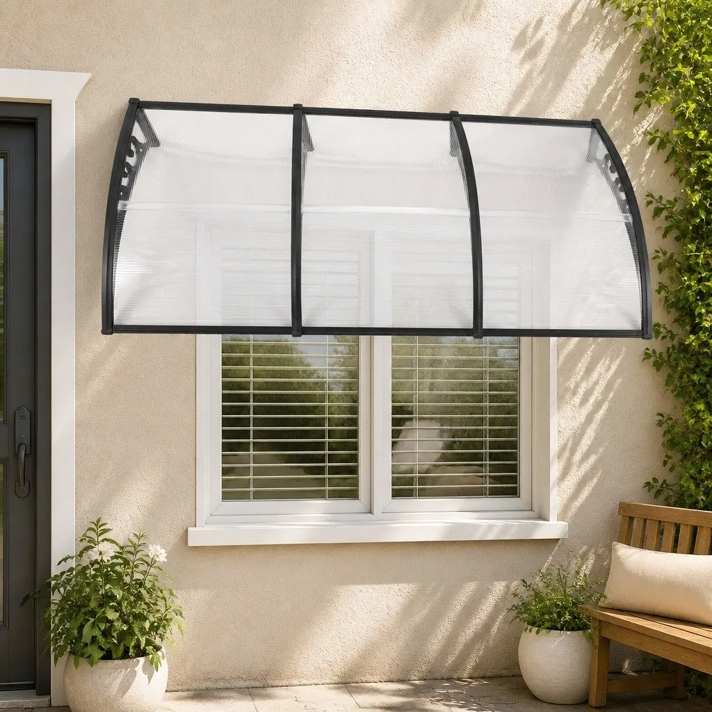 Window Door Awning 0.8mx3m Transparent PC Panel Canopy Balcony Cover
