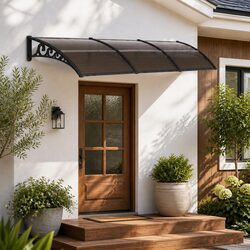 Window Door Awning 0.8m x 3m Brown PC Panel Polycarbonate Canopy