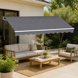 Affordable Folding Arm Awning with Quality Features 3.5M x 2.5M Grey