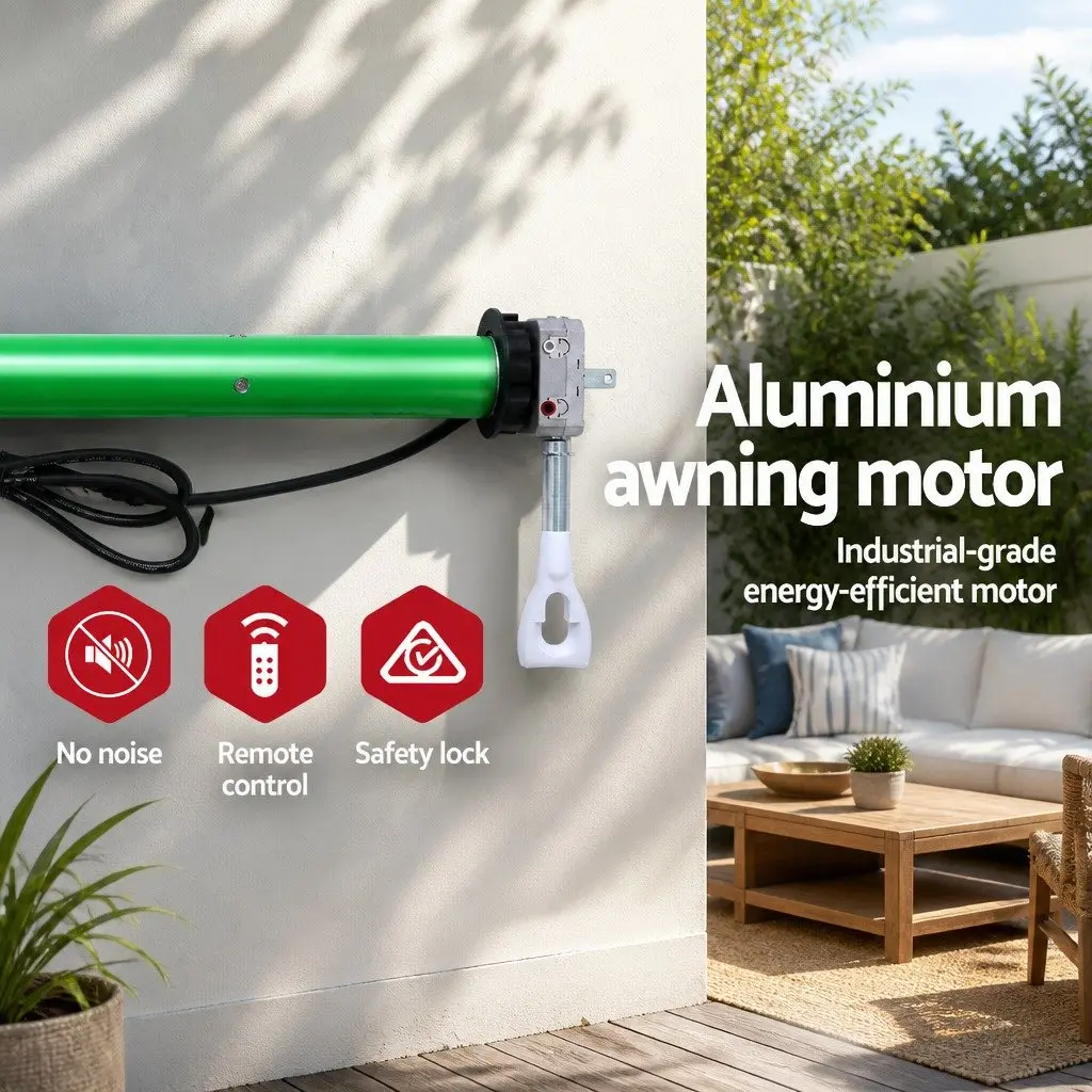 Motorised Retractable Folding Arm Awning 4M x 3M Sunshade Pearl Grey
