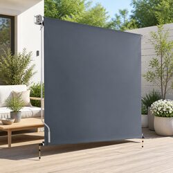 Retractable Outdoor Awning Blind 2.1x2.5M Roll Down Canopy Window Shade Grey