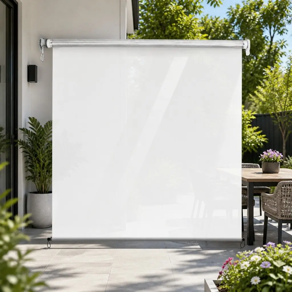 Retractable Awning Outdoor Shade 1.5M x 2.4M Transparent Hand Crank