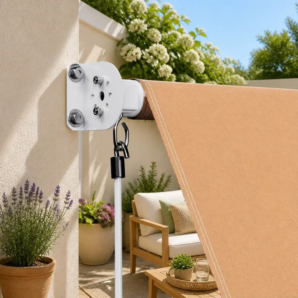 Retractable Awning Outdoor Shade 2.1 x 2.1M Beige