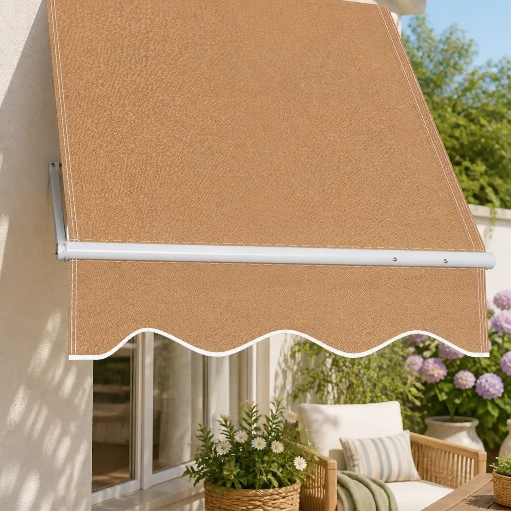 Retractable Awning Outdoor Shade 2.1 x 2.1M Beige