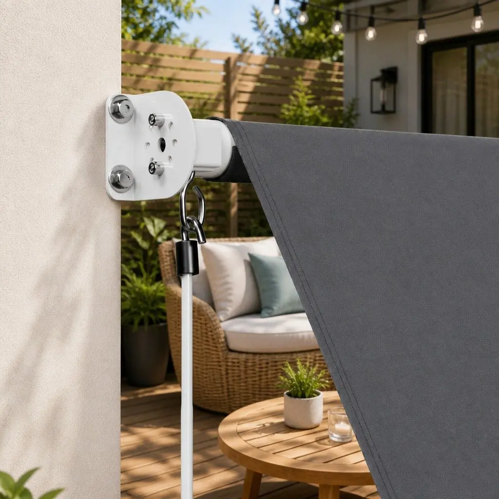 Retractable Awning Outdoor Shade 2.1X2.1M Grey
