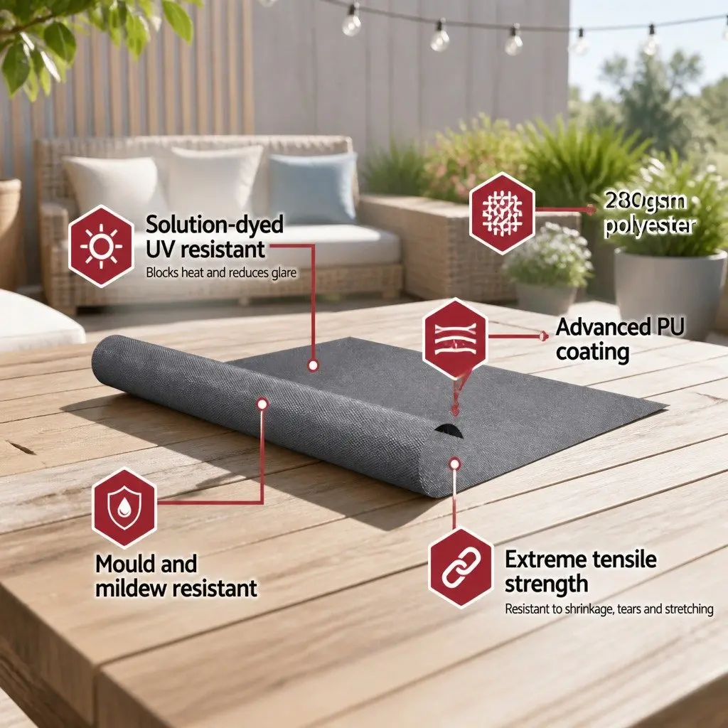 Retractable Awning Outdoor Shade 2.1X2.1M Grey