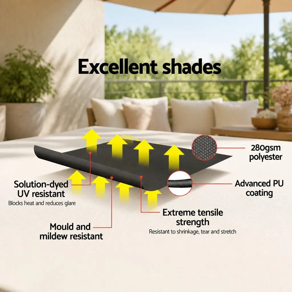 Retractable Awning Outdoor Shade 2.4M x 2.1M Grey